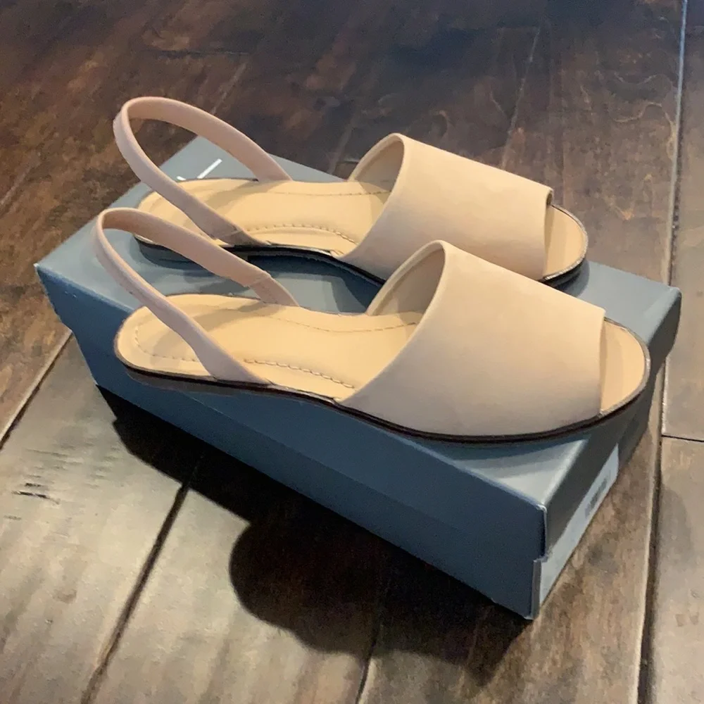 NIB LOFT Faux Suede Peeptoe Slingback Sandals Size 7